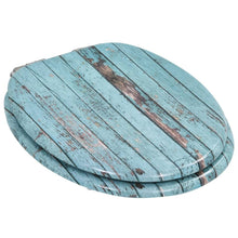 Load image into Gallery viewer, WC Toilet Seat with Soft Close Lid MDF Old Wood Design