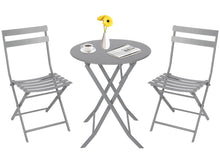 Load image into Gallery viewer, Folding Bistro Dining Table and Chairs Set 2, Folding Dining Table and Chairs with Premium Steel, Dining Room Furniture Set for Outdoor Garden Yard Porch Poolside Lawn Balcony