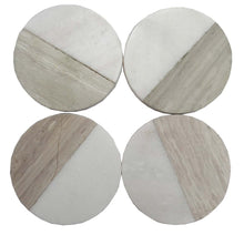 Load image into Gallery viewer, Set of 4 Wood Effect Marble Coasters - Round