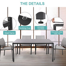 Load image into Gallery viewer, Garden Dining Table, Modern Rectangular Glass Dining Table, Black Glass Dining Table for Dining Room Kitchen Furniture