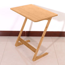 Load image into Gallery viewer, 60x40x65cm Z-shaped Bamboo Sofa Side Table Sandal Wood Color