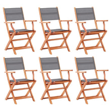 Load image into Gallery viewer, 6/8x Solid Eucalyptus Wood Folding Garden Chairs Furniture Black/Gray