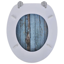 Load image into Gallery viewer, Toilet Seat with MDF Lid Old Wood Design
