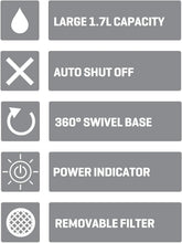 Load image into Gallery viewer, Daewoo Argyle 1.7Lt Grey Kettle 3KW with Removable Limescale Filter