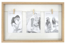Load image into Gallery viewer, White Natural Wood Triple Peg Frame