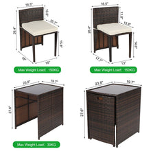 Load image into Gallery viewer, 3 PCS Rattan Bistro Set, Garden Furniture Set 2 Seater, PE Rattan Garden Patio Furniture Set, Outdoor Seating Garden Chairs for 2 with Coffee Table for Garden Patio Bistro Porch Balcony