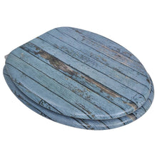 Load image into Gallery viewer, Toilet Seat with MDF Lid Old Wood Design