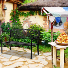 Load image into Gallery viewer, 50" Iron Outdoor Courtyard Decoration Park Leisure Bench
