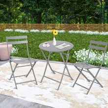 Load image into Gallery viewer, Folding Bistro Dining Table and Chairs Set 2, Folding Dining Table and Chairs with Premium Steel, Dining Room Furniture Set for Outdoor Garden Yard Porch Poolside Lawn Balcony