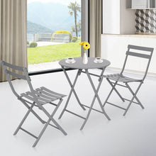 Load image into Gallery viewer, Folding Bistro Dining Table and Chairs Set 2, Folding Dining Table and Chairs with Premium Steel, Dining Room Furniture Set for Outdoor Garden Yard Porch Poolside Lawn Balcony