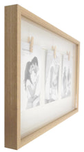 Load image into Gallery viewer, White Natural Wood Triple Peg Frame