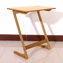 Load image into Gallery viewer, 60x40x65cm Z-shaped Bamboo Sofa Side Table Sandal Wood Color