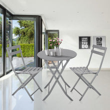 Load image into Gallery viewer, Folding Bistro Dining Table and Chairs Set 2, Folding Dining Table and Chairs with Premium Steel, Dining Room Furniture Set for Outdoor Garden Yard Porch Poolside Lawn Balcony