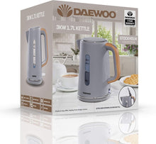 Load image into Gallery viewer, Daewoo Stockholm 1.7L Electric Kettle 2200W Cordless Wood Effect Matte Grey