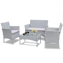Load image into Gallery viewer, Grey 4 Piece Rattan Garden Furniture Set
