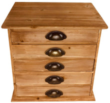Load image into Gallery viewer, Solid Wood Trinket With 5 Drawers 38cm