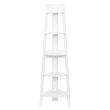 Load image into Gallery viewer, 5 Tier Corner Shelf Stand Wood Display Storage Home Furniture White