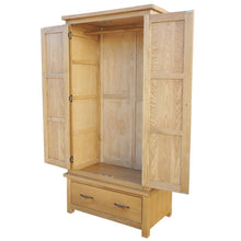 Load image into Gallery viewer, Wardrobe with 1 Drawer 90x52x183 cm Solid Oak Wood
