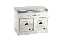 Load image into Gallery viewer, White Wood Seat Bench 2 Drawers 70 x 35 x 50cm