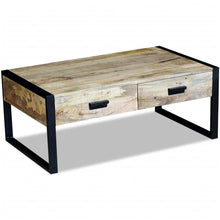 Load image into Gallery viewer, Coffee Table with 2 Drawers Solid Mango Wood 100x60x40 cm
