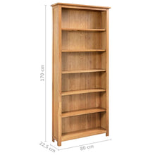 Load image into Gallery viewer, 6-Tier Bookcase 80x22.5x170 cm Solid Oak Wood