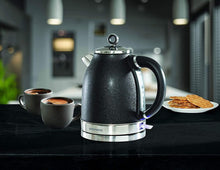 Load image into Gallery viewer, Daewoo Glace Noir 1.7L 3kw Electric Dome Kettle Rapid Boil Crackle Effect Black