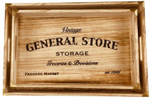 Load image into Gallery viewer, Set of 2 Solid Wood Trays 45cm
