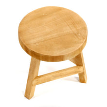 Load image into Gallery viewer, Plain Wood Three Legged Stool Standing at 23cm High