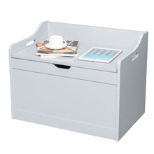 Load image into Gallery viewer, Storage Chest, Entryway Bench with 2 Safety Hinges, Wooden Toy Box, Gray