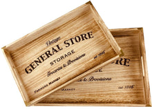 Load image into Gallery viewer, Set of 2 Solid Wood Trays 45cm