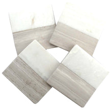 Load image into Gallery viewer, Set of 4 Wood Effect Marble Coasters - Square