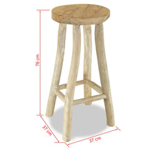 Load image into Gallery viewer, Bar Stool Solid Teak Wood