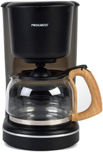 Load image into Gallery viewer, Progress Scandi 1.25Lt Coffee Maker Black & Wood Effect Stylish Finish