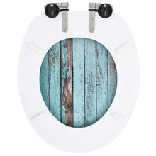 Load image into Gallery viewer, WC Toilet Seat with Soft Close Lid MDF Old Wood Design