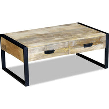 Load image into Gallery viewer, Coffee Table with 2 Drawers Solid Mango Wood 100x60x40 cm