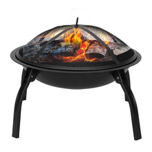 Load image into Gallery viewer, 22" Four - legged Folding Iron Brazier Wood Burning Fire Pit Decoration for Backyard Poolside