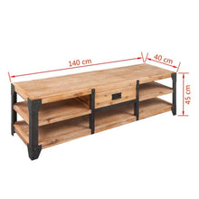Load image into Gallery viewer, TV Stand Solid Acacia Wood 140x40x45 cm
