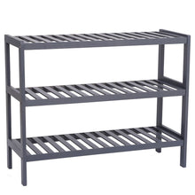 Load image into Gallery viewer, 100% Bamboo Shoe Rack Bench, Shoe Storage, 3-Layer Multi-Functional Cell Shelf, Can Be Used For Entrance Corridor, Bathroom, Living Room And Corridor 70 * 25 * 55 - Grey