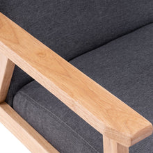 Load image into Gallery viewer, (64x59x71cm) Simple Fabric Wood Armrest Single Sofa Burlywood Light Grey