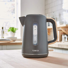 Load image into Gallery viewer, Tower Scandi Cordless Rapid Boil Kettle 1.7L 3000w Grey/Wood Accents