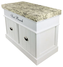 Load image into Gallery viewer, White Seat Bench With 2 Drawers & Lid 70cm
