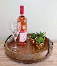 Load image into Gallery viewer, Set Of 2 Mango Wood Bowls With Metal Handles