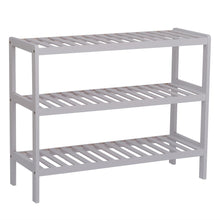 Load image into Gallery viewer, 100% Bamboo Shoe Rack Bench, Shoe Storage, 3-Layer Multi-Functional Cell Shelf, Can Be Used For Entrance Corridor, Bathroom, Living Room And Corridor 70 * 25 * 55 - White