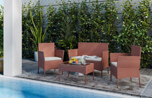 Load image into Gallery viewer, 4 Piece Rattan Garden Furniture Set