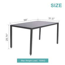 Load image into Gallery viewer, Garden Dining Table, Modern Rectangular Glass Dining Table, Black Glass Dining Table for Dining Room Kitchen Furniture