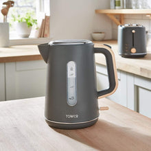 Load image into Gallery viewer, Tower Scandi Cordless Rapid Boil Kettle 1.7L 3000w Grey/Wood Accents