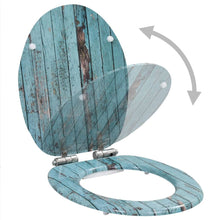 Load image into Gallery viewer, WC Toilet Seat with Soft Close Lid MDF Old Wood Design