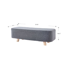 Load image into Gallery viewer, Bench Footstool Footrest Pouffe Chair Stool Padded Chair Stool With Wooden 4 Leg for Living Room Bedroom Hallway(Dark Gery)