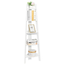 Load image into Gallery viewer, 5 Tier Corner Shelf Stand Wood Display Storage Home Furniture White