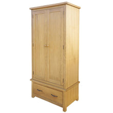 Load image into Gallery viewer, Wardrobe with 1 Drawer 90x52x183 cm Solid Oak Wood